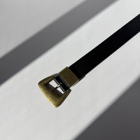 Plus Size Classic Brass Buckle Belt Black