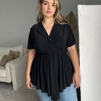 Plus Size Drapey Surplice Blouse Plus Size Tops -2020AVE