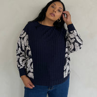 Plus Size Long Sleeve Patterned Sweater Plus Size Outerwear -2020AVE
