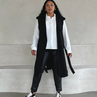 Plus Size Long Sleeveless Coat Plus Size Outerwear -2020AVE