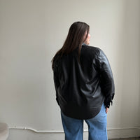 Plus Size PU Leather Shirt Jacket Plus Size Outerwear -2020AVE