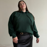 Plus Size Ribbed Hoodie Sweatshirt Plus Size Tops Green 1XL -2020AVE