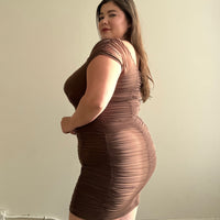 Plus Size Romantically Ruched Chiffon Bodycon Dress Plus Size Dresses -2020AVE