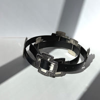 Plus Size Silver Statement Buckle Belt Plus Size Accessories Black Plus Size One Size -2020AVE