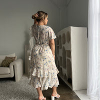 Plus Size Surpliced Floral Midi Dress Plus Size Dresses -2020AVE