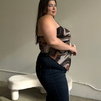 Plus Size Twist Detail Swirl Top Plus Size Tops -2020AVE