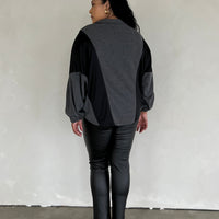 Plus Size Two Tone Long Sleeve Top Plus Size Outerwear -2020AVE