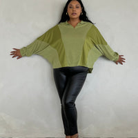 Plus Size Two Tone Long Sleeve Top Plus Size Outerwear -2020AVE