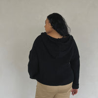 Plus Size V-Neck Hooded Sweater Plus Size Outerwear -2020AVE