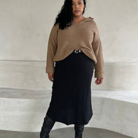 Plus Size V-Neck Hooded Sweater Plus Size Outerwear Brown 1XL -2020AVE