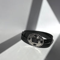 Plus Size Western Oval Buckle Belt Black 2