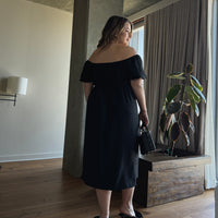 Plus Size Puff Sleeve Midi Dress Plus Size Dresses -2020AVE