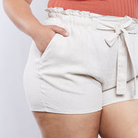 Curve Carrie Paper Bag Shorts Plus Size Bottoms -2020AVE