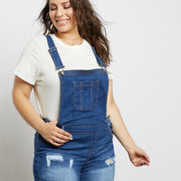 Curve Avery Denim Overalls Plus Size Rompers + Jumpsuits Medium Blue 1XL -2020AVE