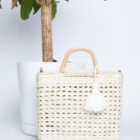 Bassett Beach Straw Tote Accessories Beige One Size -2020AVE