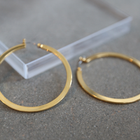 Cannes Flat Hoop Earrings Jewelry Gold One Size -2020AVE