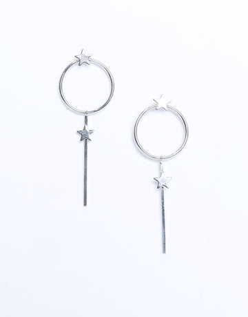 Celestial Stars Earrings Jewelry Silver One Size -2020AVE