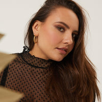 Chunky Twister Hoops Jewelry Gold One Size -2020AVE