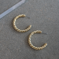 Chunky Twister Hoops Jewelry Gold One Size -2020AVE