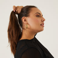 Classic Chunky Hoops Jewelry Gold One Size -2020AVE