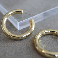 Classic Chunky Hoops Jewelry Gold One Size -2020AVE