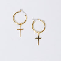 Cross My Heart Mini Hoop Earrings Jewelry Gold One Size -2020AVE