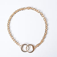 Cuffed Chain Necklace Jewelry Gold One Size -2020AVE