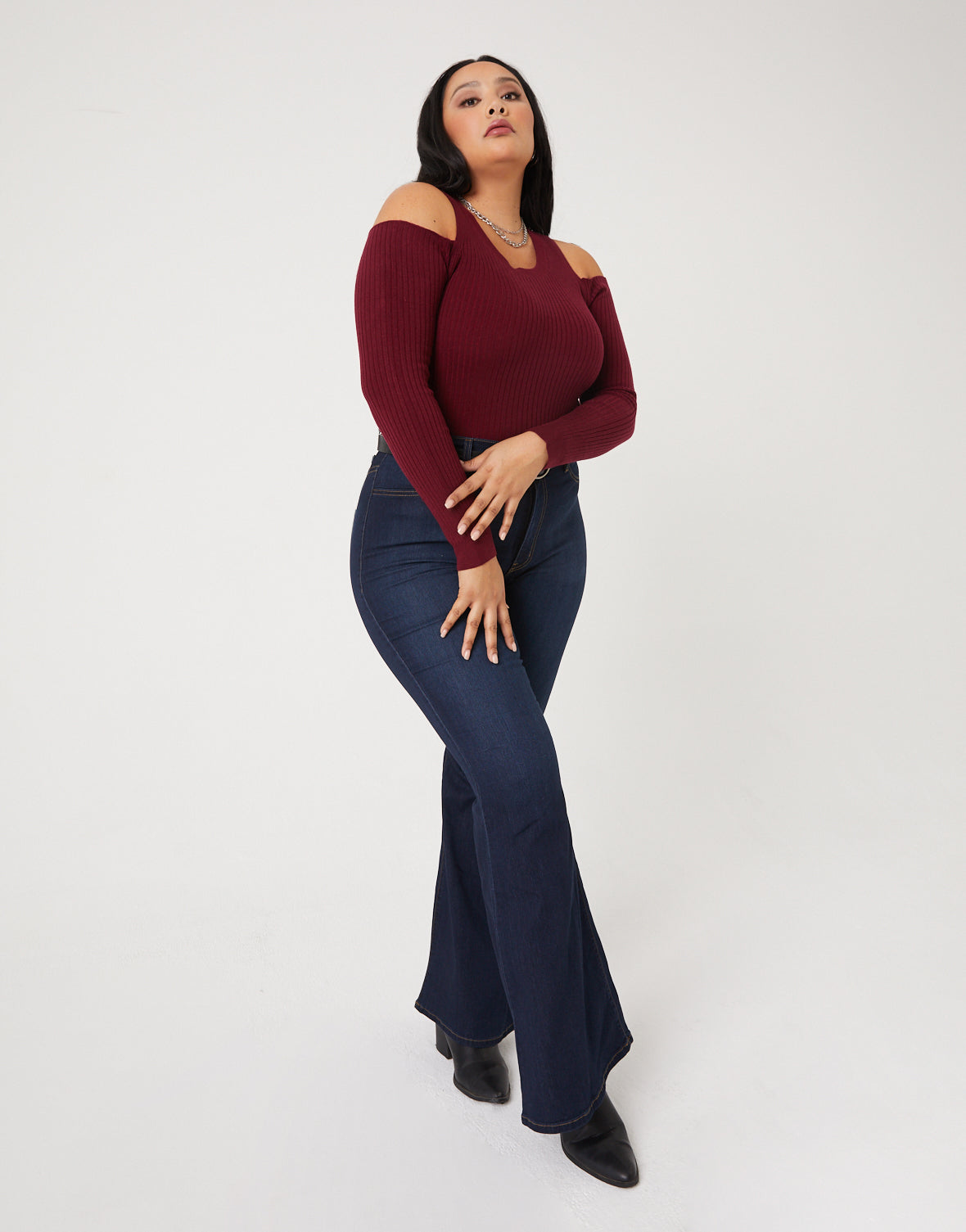 Plus Size 70s Girl Flared Jeans - Plus Size Bell Bottom Jeans