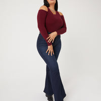 Curve 70s Girl Flared Jeans Plus Size Bottoms -2020AVE