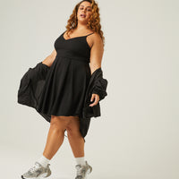 Curve A-Line Pleated Dress Plus Size Dresses -2020AVE