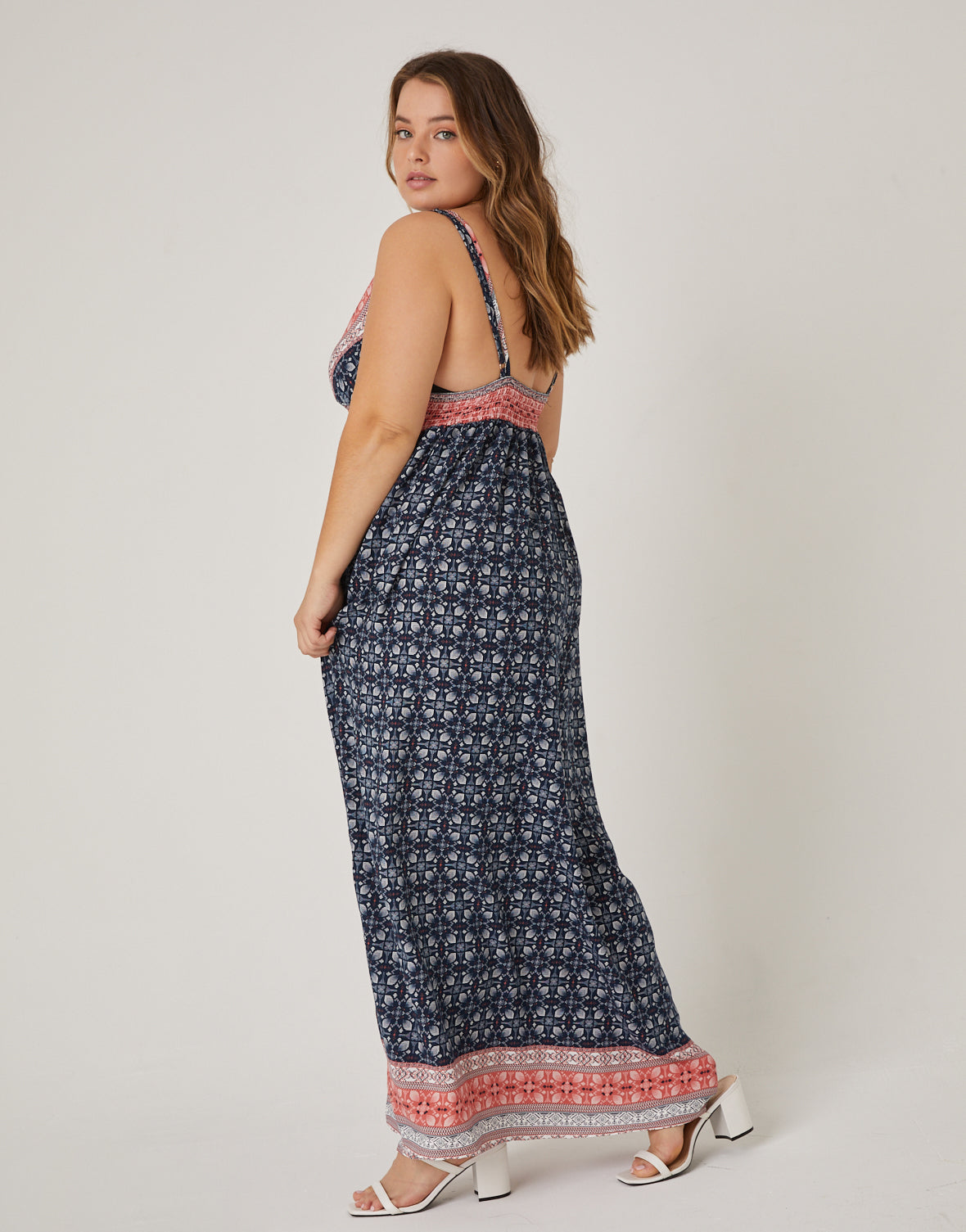 Plus Size Abstract Printed Maxi Dress – 2020AVE