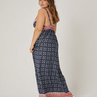 Curve Abstract Printed Maxi Dress Plus Size Dresses -2020AVE