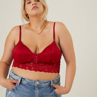 Curve Alexandria Lace Bralette Plus Size Intimates Red 1XL -2020AVE
