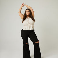 Curve Amber Smocked Tank Plus Size Tops -2020AVE