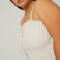 Curve Amber Smocked Tank Plus Size Tops -2020AVE