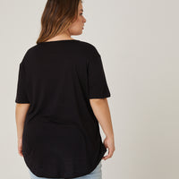 Curve Anytime Simple Knot Tee Plus Size Tops -2020AVE