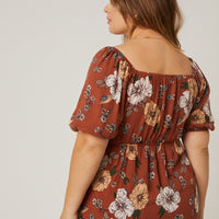 Curve Babydoll Floral Top Plus Size Tops -2020AVE