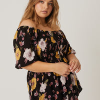 Curve Babydoll Floral Top Plus Size Tops -2020AVE