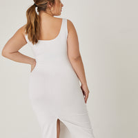 Curve Back Slit Bodycon Dress Plus Size Dresses -2020AVE