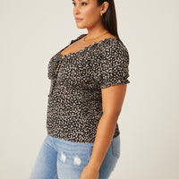 Curve Back Smocked Floral Top Plus Size Tops -2020AVE
