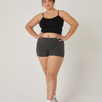 Curve Barely There Shorts Plus Size Bottoms Charcoal 1XL -2020AVE