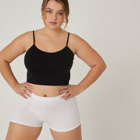 Curve Barely There Shorts Plus Size Bottoms White 1XL -2020AVE
