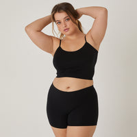 Curve Barely There Shorts Plus Size Bottoms Black 1XL -2020AVE