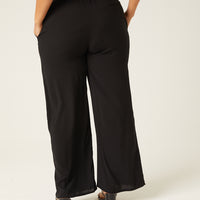 Curve Belted Casual Pants Plus Size Bottoms -2020AVE