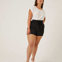 Curve Belted Summer Shorts Plus Size Bottoms -2020AVE