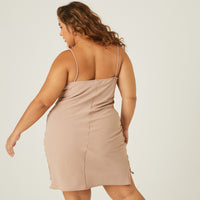 Curve Bias Cut Slip Dress Plus Size Dresses -2020AVE