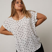 Curve Bird Pattern Blouse Plus Size Tops -2020AVE
