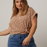 Curve Bird Pattern Blouse Plus Size Tops -2020AVE