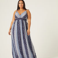 Curve Boho Stripe Maxi Dress Plus Size Dresses -2020AVE