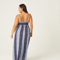 Curve Boho Stripe Maxi Dress Plus Size Dresses -2020AVE